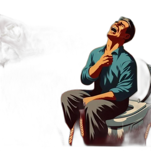 concept art, man, distress, sits transparent PNG cut-out