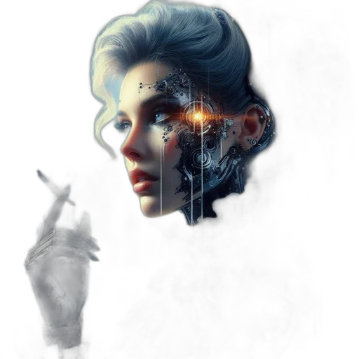 face, robot, mask, cyberpunk transparent PNG cut-out