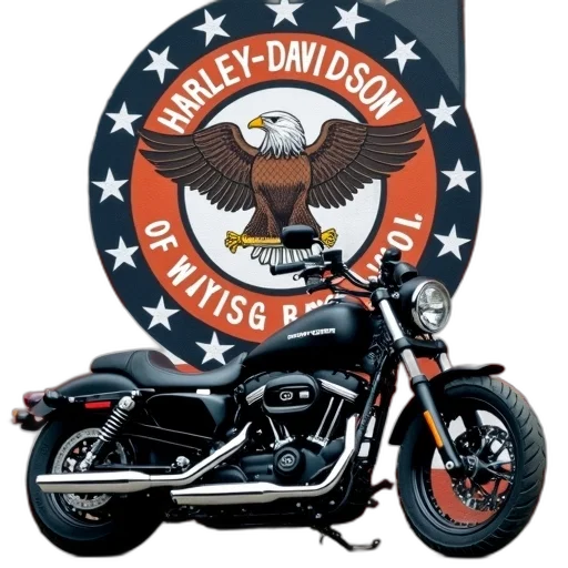 black, harley-davidson, motorcycle, parked transparent PNG cut-out