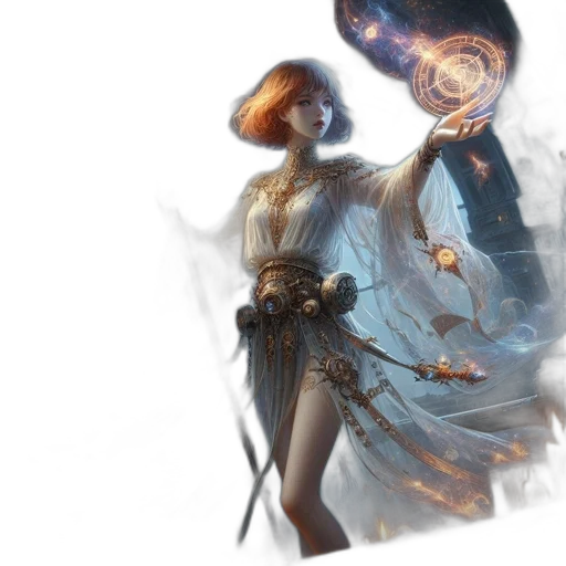 staff, hat, sword, dress transparent PNG cut-out