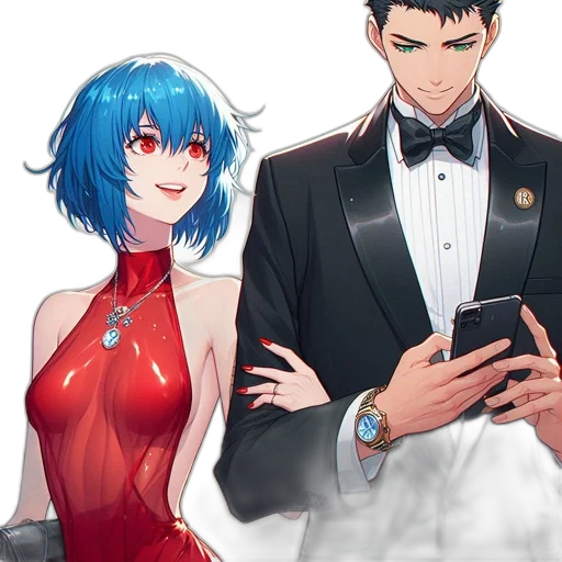 dress, staff, anime, concept art transparent PNG cut-out