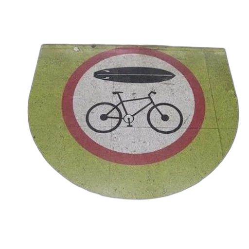 sign, ground, shows, bicycle transparent PNG cut-out