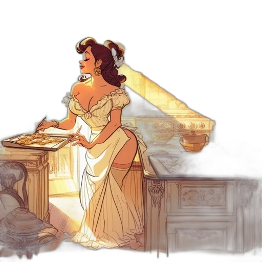 dress, concept art, watercolor, fantasy art transparent PNG cut-out