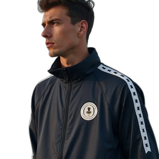 jacket, staff, face, 3d render transparent PNG cut-out