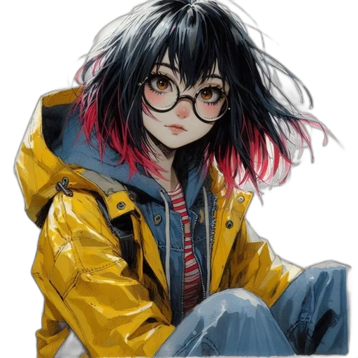 jacket, face, hair, mask transparent PNG cut-out