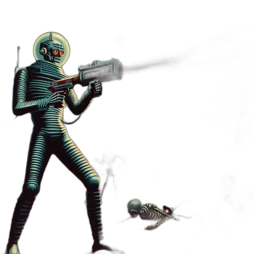 robot, weapon, staff, creature transparent PNG cut-out
