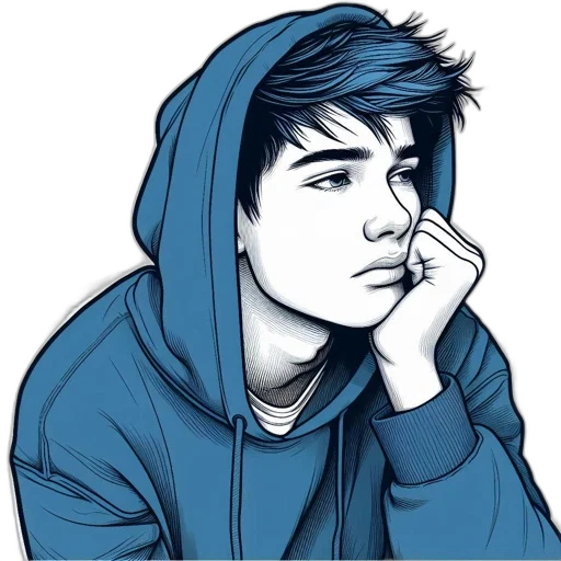face, jacket, cartoon, comic book art transparent PNG cut-out