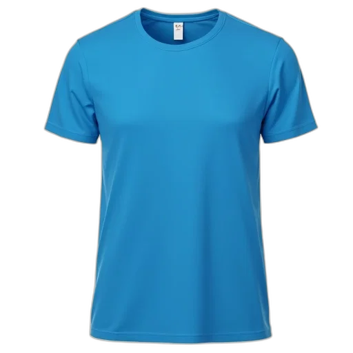 blue, plain, t-shirt, round transparent PNG cut-out
