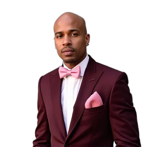 jacket, staff, man, bald transparent PNG cut-out