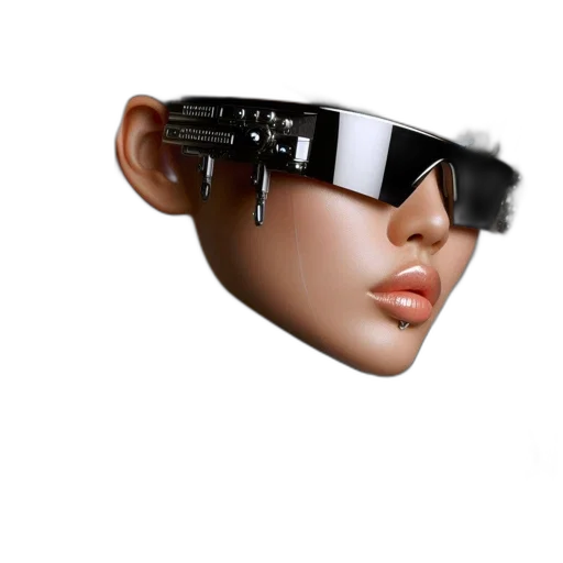 mask, robot, face, cyberpunk transparent PNG cut-out