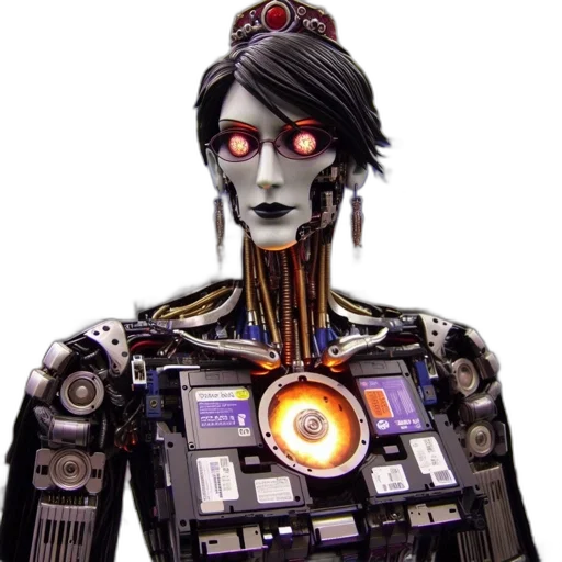 robot, cyberpunk, concept art, 3d render transparent PNG cut-out