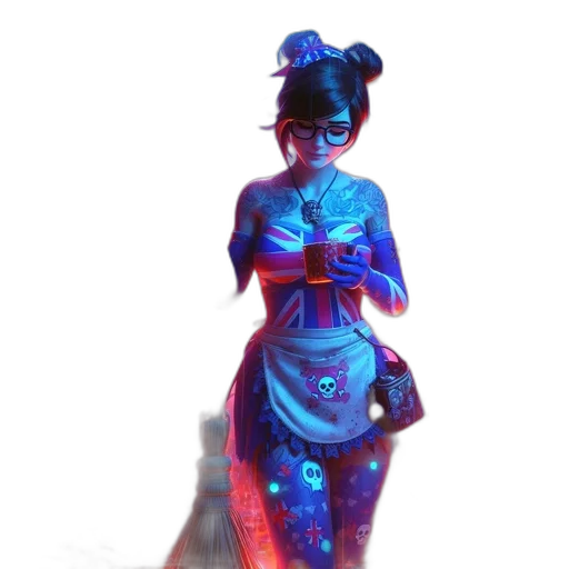 dress, staff, mask, robot transparent PNG cut-out