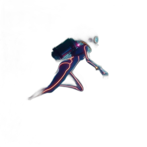robot, creature, staff, weapon transparent PNG cut-out