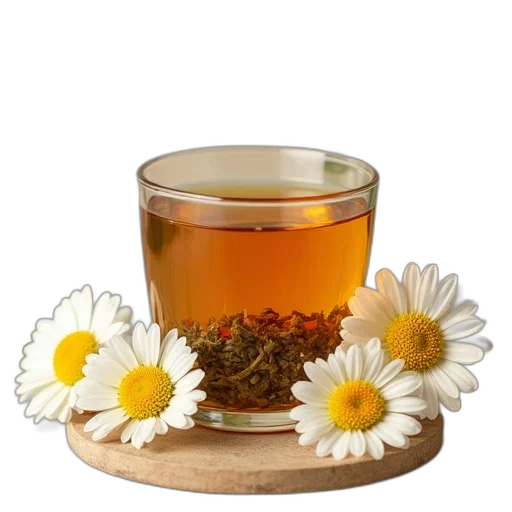 organic, chamomile, tea, made transparent PNG cut-out
