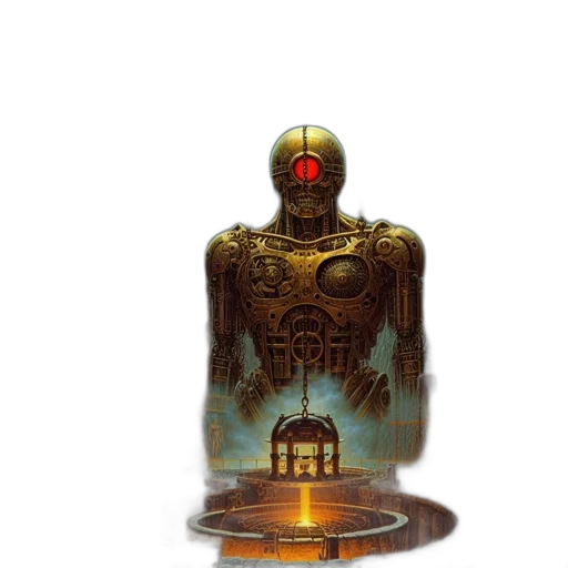 robot, concept art, pixel art, 3d render transparent PNG cut-out