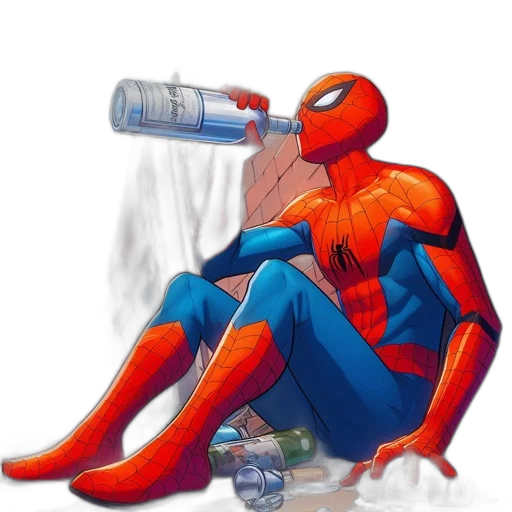 bottle, concept art, comic book art, watercolor transparent PNG cut-out