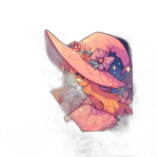 hat, crown, umbrella, flower transparent PNG cut-out