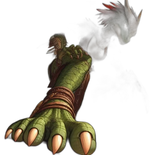 dragon, staff, weapon, creature transparent PNG cut-out