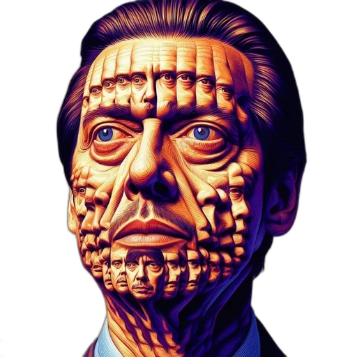 face, mask, robot, comic book art transparent PNG cut-out