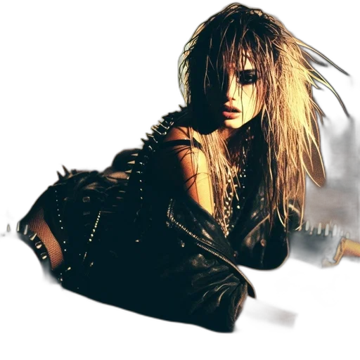 hair, weapon, jacket, photorealistic transparent PNG cut-out