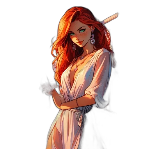 dress, staff, fantasy art, concept art transparent PNG cut-out