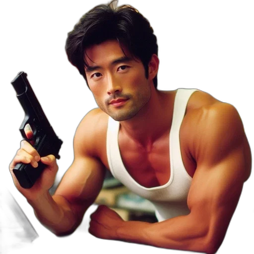 weapon, photorealistic, pixel art, vaporwave transparent PNG cut-out
