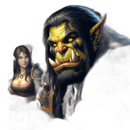 face, fantasy art, concept art, photorealistic transparent PNG cut-out