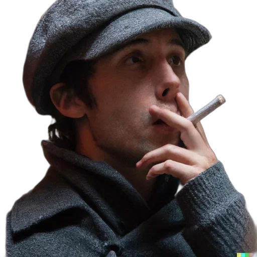 hat, jacket, staff, face transparent PNG cut-out