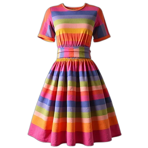 dress, colorful, neon, monochrome transparent PNG cut-out