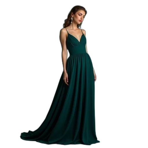 dress, green, earth tones, dark transparent PNG cut-out
