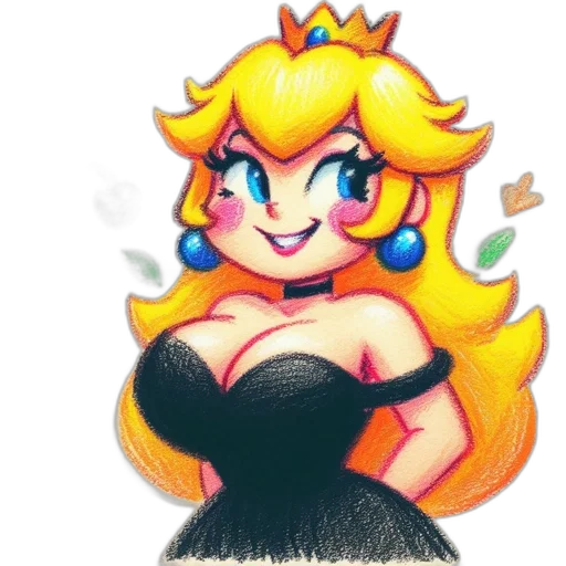 crown, dress, pixel art, watercolor transparent PNG cut-out
