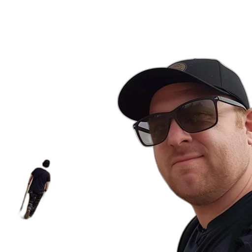 staff, hat, jacket, face transparent PNG cut-out