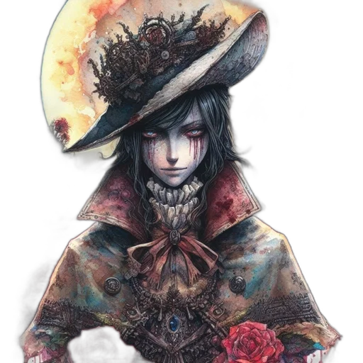hat, face, jacket, staff transparent PNG cut-out