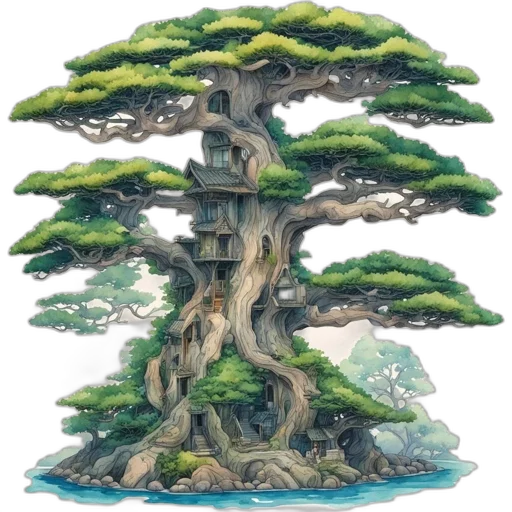 tree, crown, dragon, hair transparent PNG cut-out