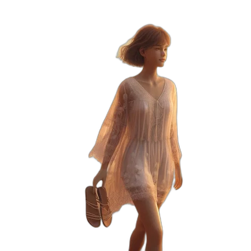 dress, creature, jewelry, staff transparent PNG cut-out