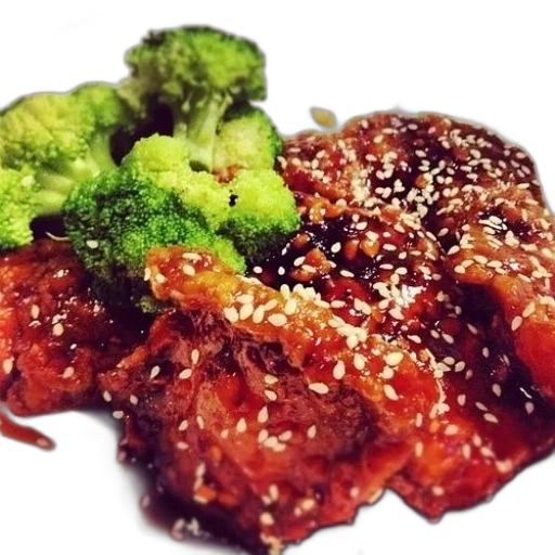 food, plate, broccoli, meat transparent PNG cut-out