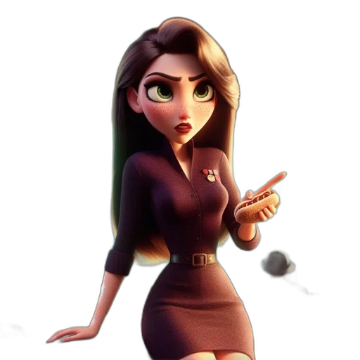 dress, staff, concept art, cartoon transparent PNG cut-out