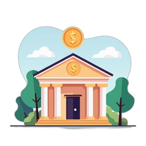 building, 3d render, concept art, banking transparent PNG cut-out