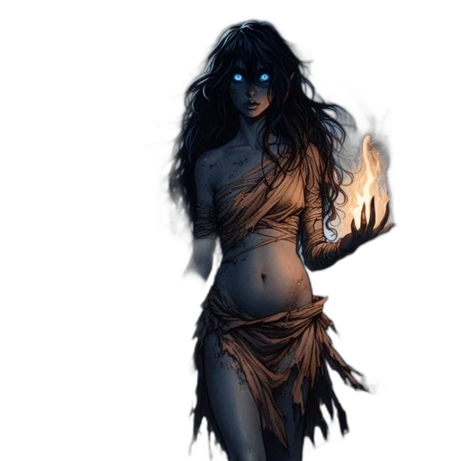 mask, creature, staff, fantasy art transparent PNG cut-out