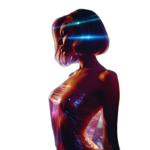 dress, hair, robot, creature transparent PNG cut-out