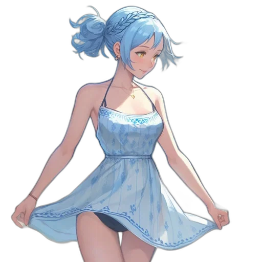 dress, staff, concept art, anime transparent PNG cut-out