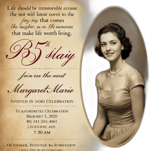 vintage-style, invitation, margaret, marie transparent PNG cut-out