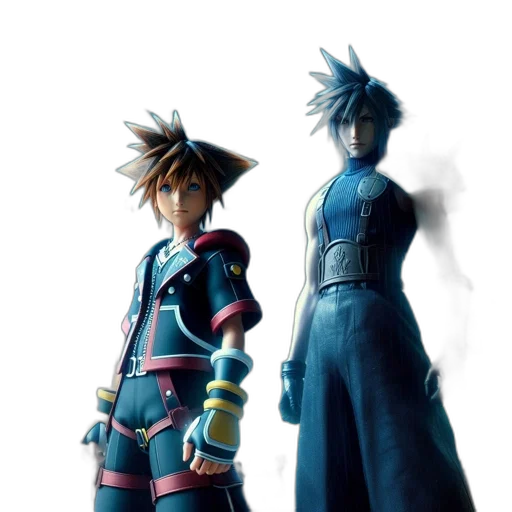 concept art, 3d render, blue, two transparent PNG cut-out