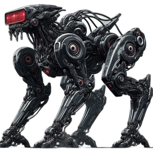 robot, creature, concept art, 3d render transparent PNG cut-out