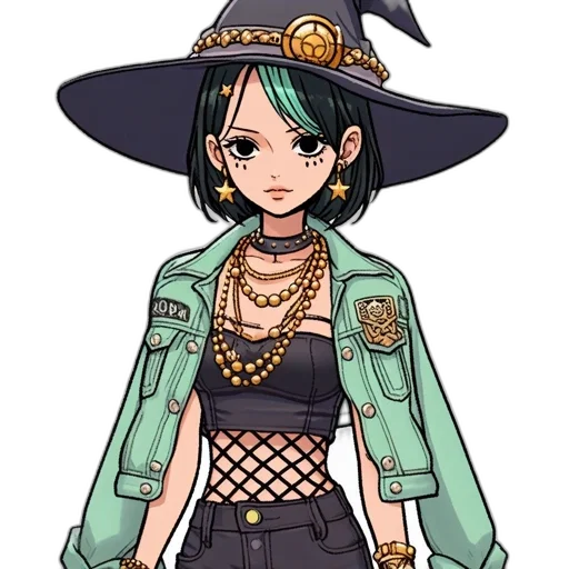 staff, hat, jewelry, jacket transparent PNG cut-out