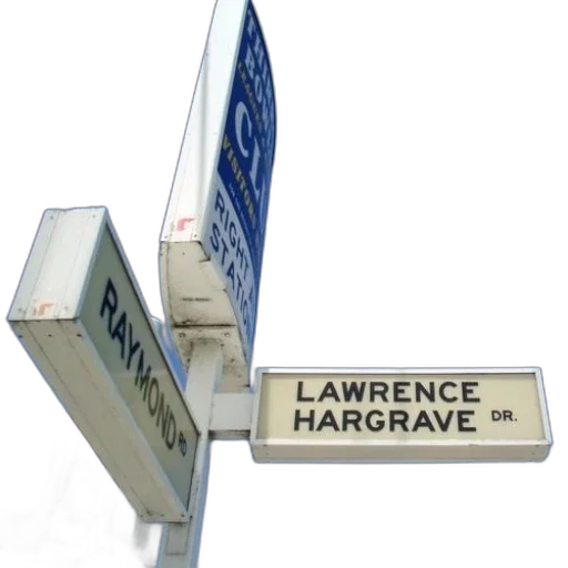 3d render, street, sign, lawrence transparent PNG cut-out