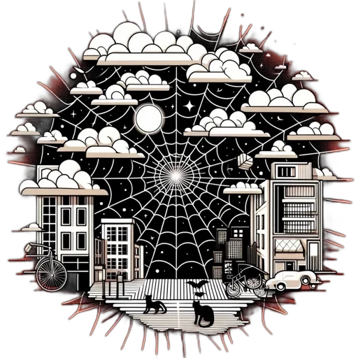umbrella, building, concept art, pixel art transparent PNG cut-out