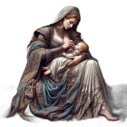 photorealistic, oil painting, medieval, setting transparent PNG cut-out