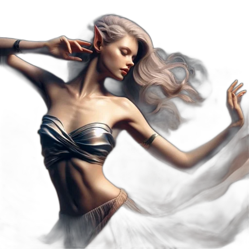 dress, jewelry, fantasy art, concept art transparent PNG cut-out