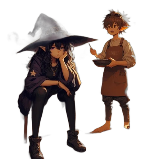hat, staff, concept art, fantasy art transparent PNG cut-out